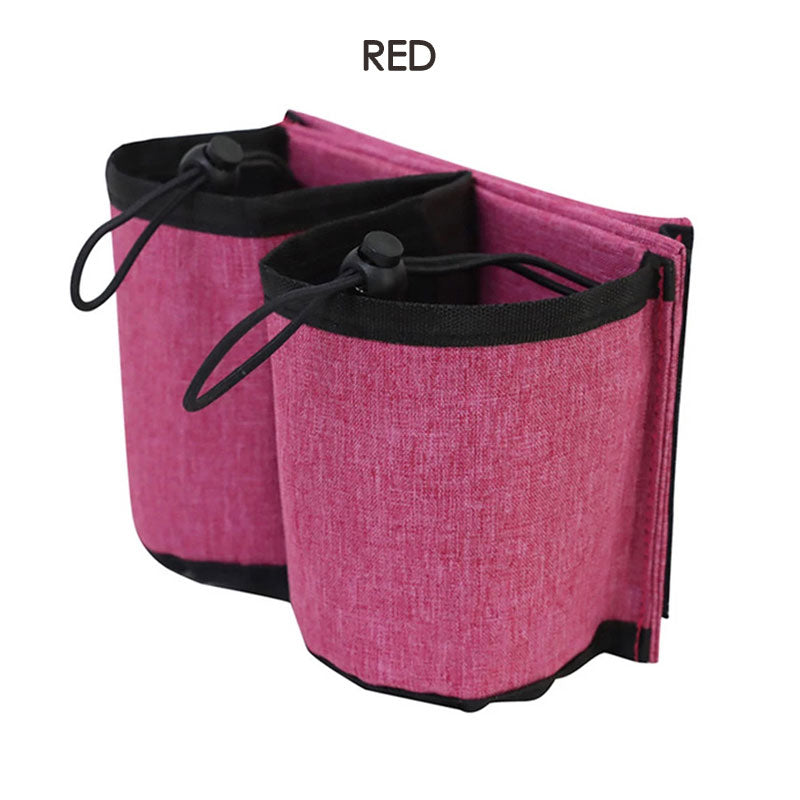 Side photo of the GoTripps Suitcase Cup and Accessory Holder in the color red
