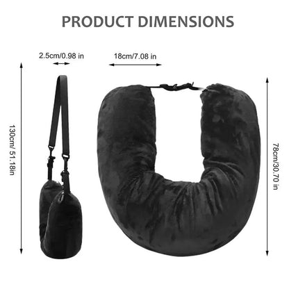 Image displaying the dimensions of the GoTripps Stuffable Travel Neck Pillow in centimeters and inches 